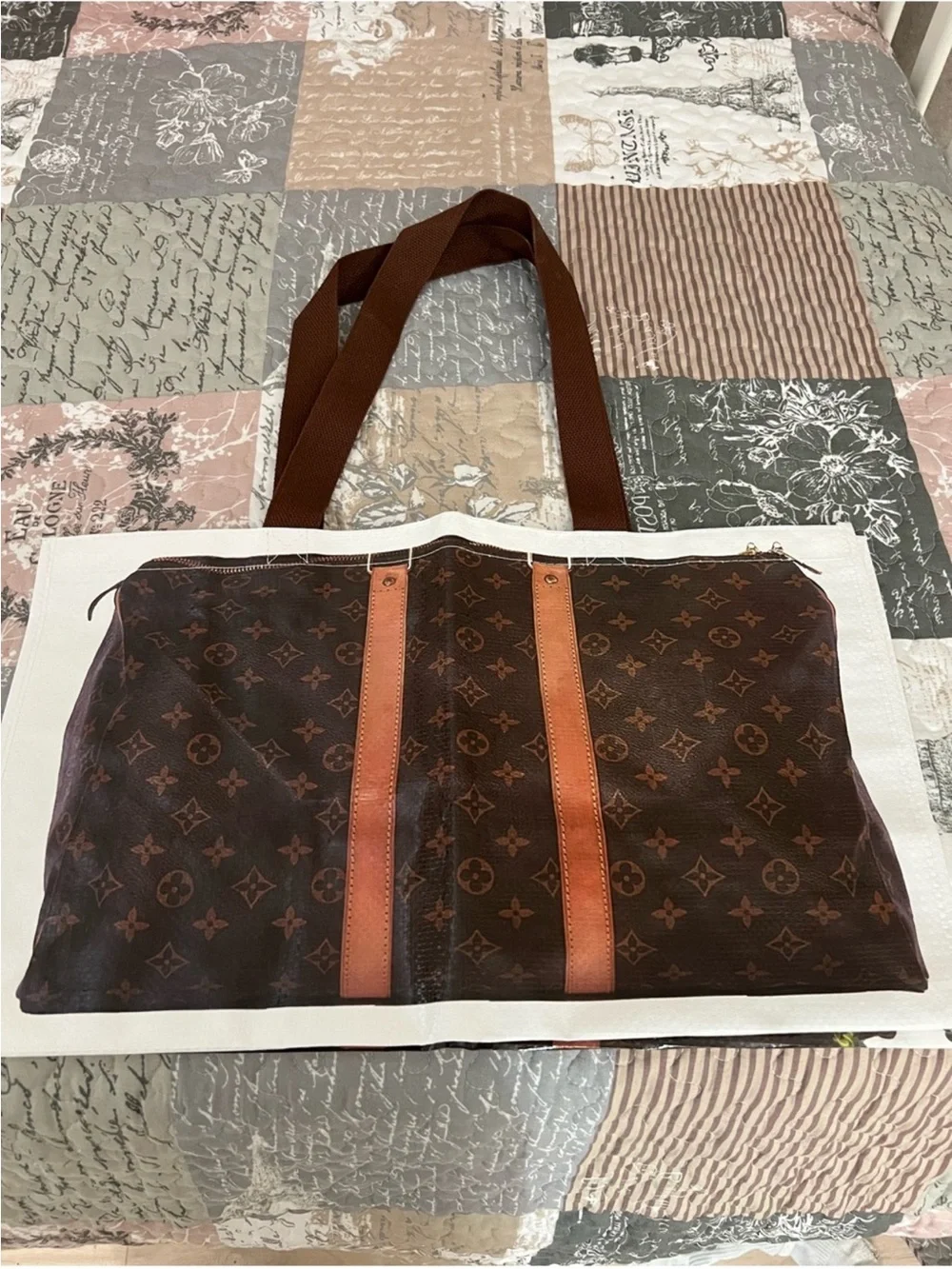 Brown Monogram Shopping plastic Bag /tote bag